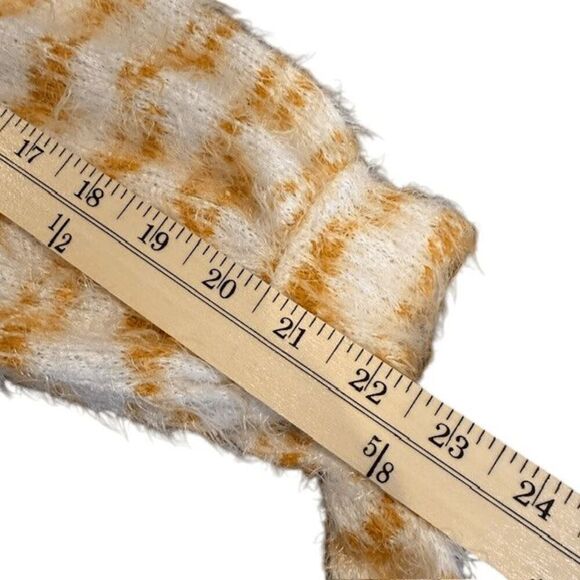 Blue Blush Soft Eyelash Knit Stretch Wrap Cardigan Sweater White Rust Size Small - Picture 9 of 10